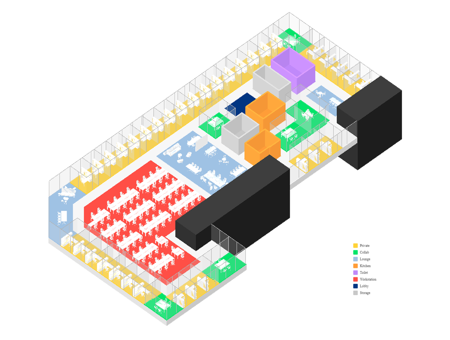 prompt user: "Design a traditional law office emphasizing privacy, enclosed offices"