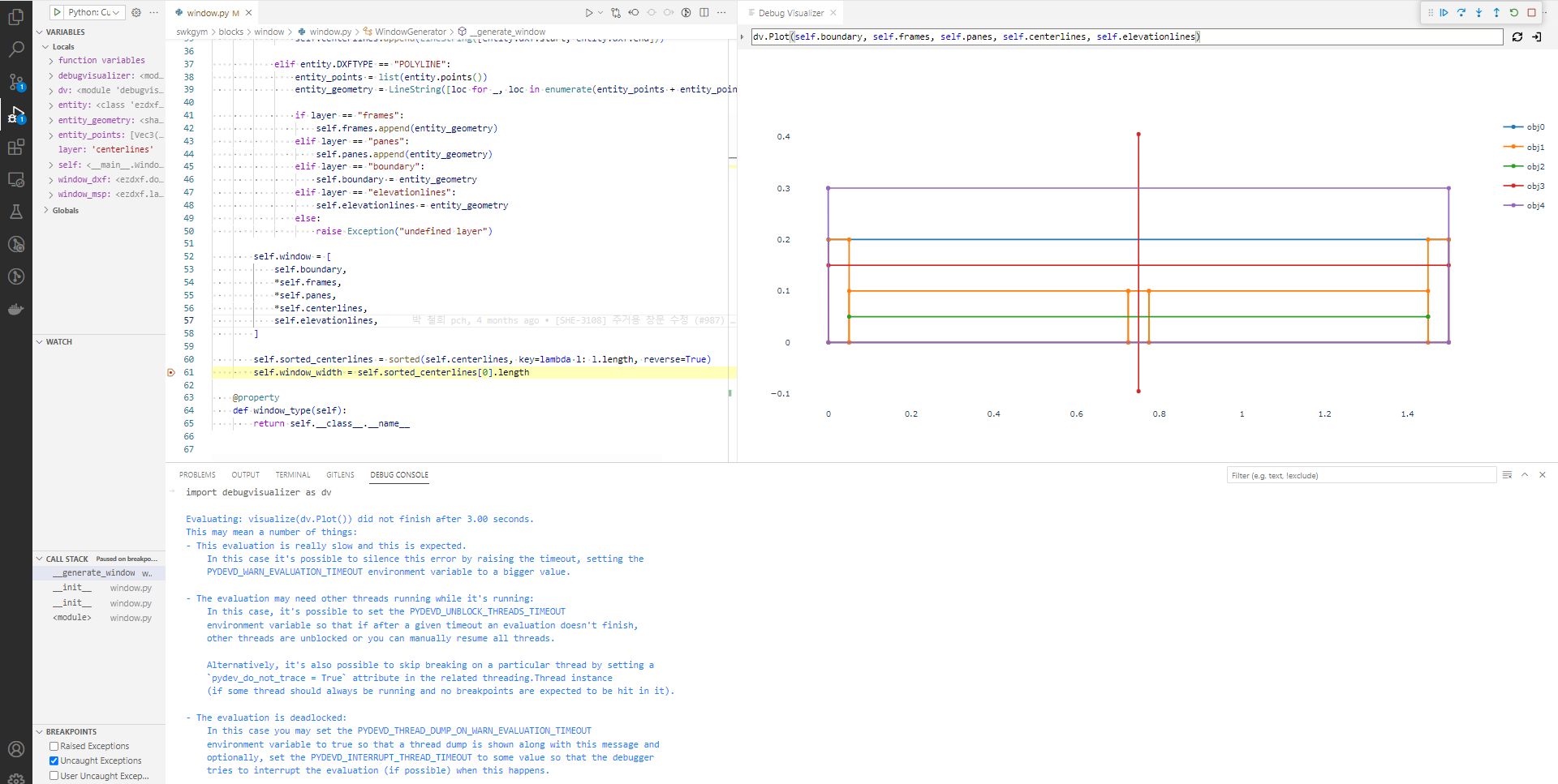 Window object Visualize elements of the window using Debug Visualizer